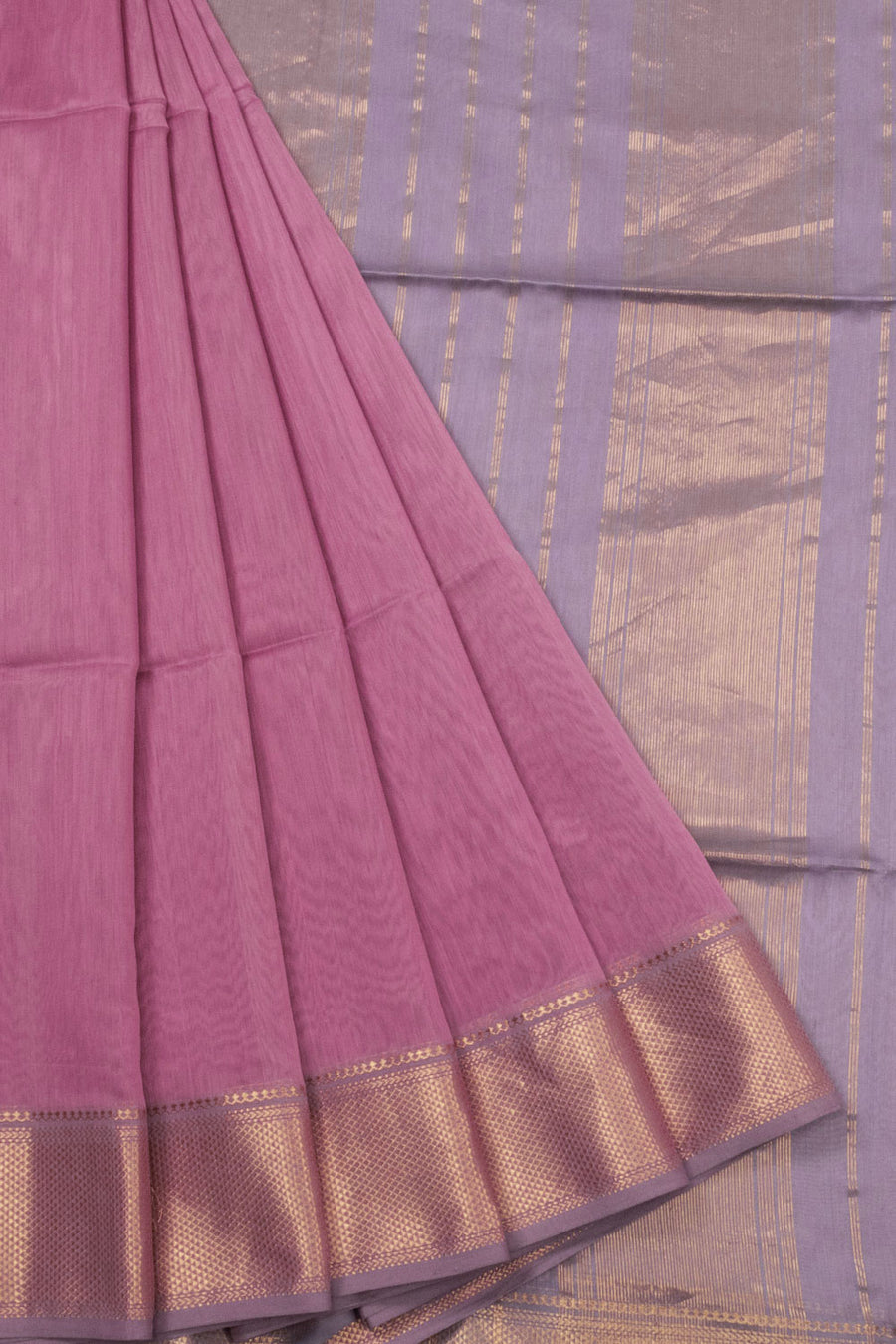 Blush Pink Handloom Maheshwari Silk Cotton Saree - Avishya