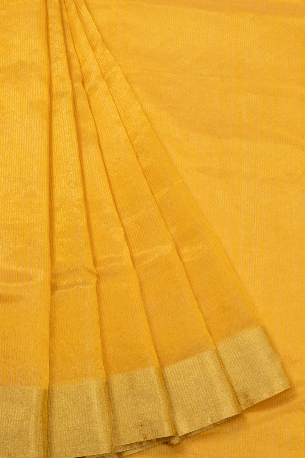 Corn Yellow Handloom Maheswari Silk Cotton Saree - Avishya