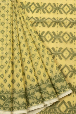 Cream Handloom Jamdani Style Jamdani Cotton Saree 10064022