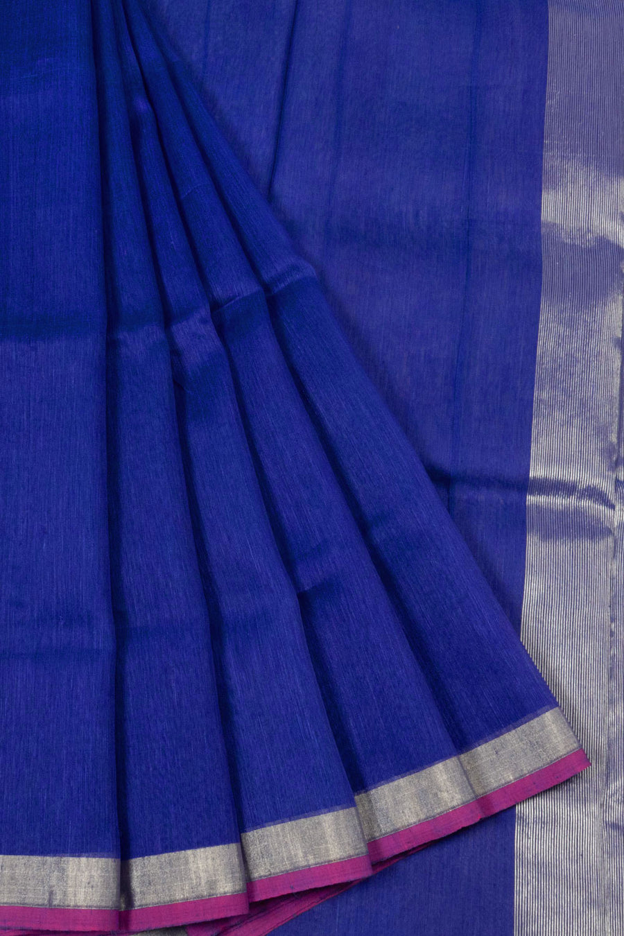 Navy Blue Handloom Maheswari Silk Cotton Saree - Avishya