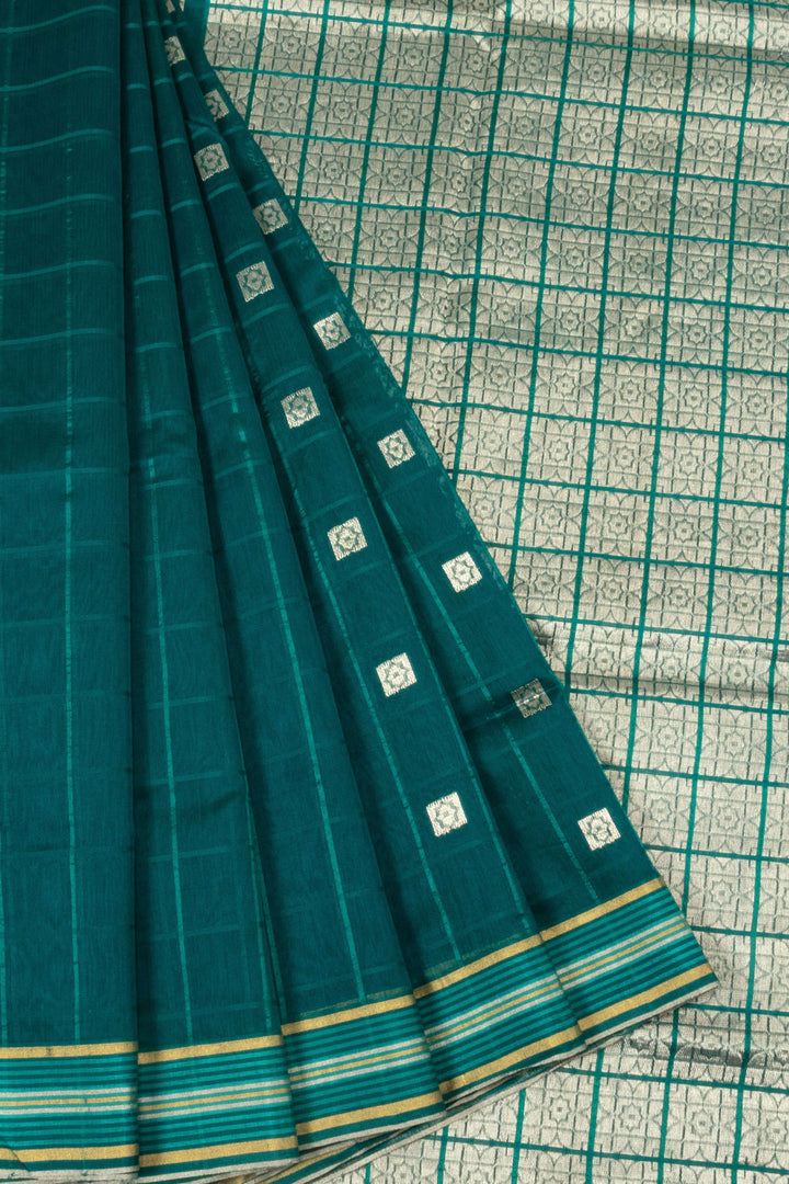 Green Handloom Maheshwari Silk Cotton Saree  - Avishya