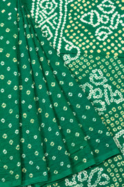 Green Handcrafted Bandhani Cotton Saree - Avishya