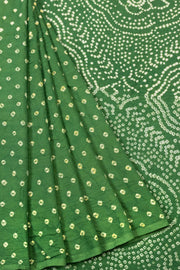 Green Handcrafted Bandhani Cotton Saree - Avishya