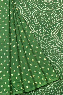 Green Handcrafted Bandhani Cotton Saree - Avishya