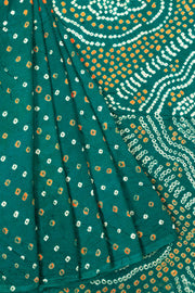 Green Handcrafted Bandhani Cotton Saree - Avishya