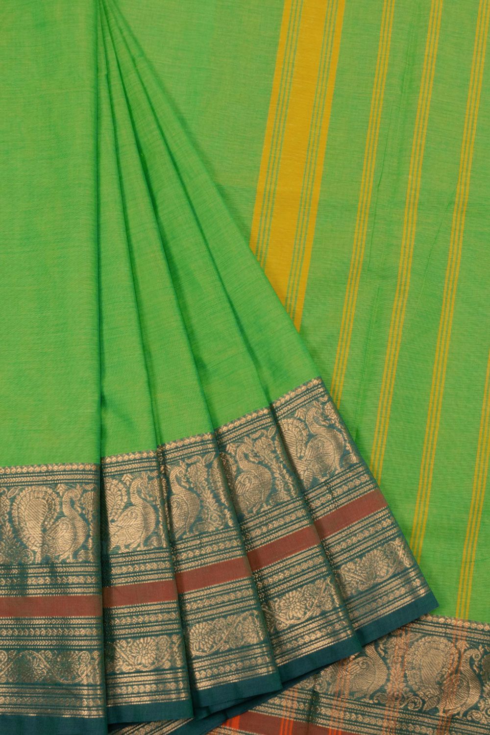 Green Handloom Chettinad Cotton Saree Avishya