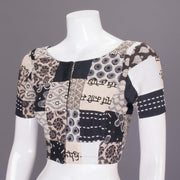 Black Patchwork Cotton Blouse 10064266