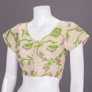 Beige Handcrafted Tussar Silk Blouse 10064271