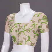 Beige Handcrafted Tussar Silk Blouse 10064272