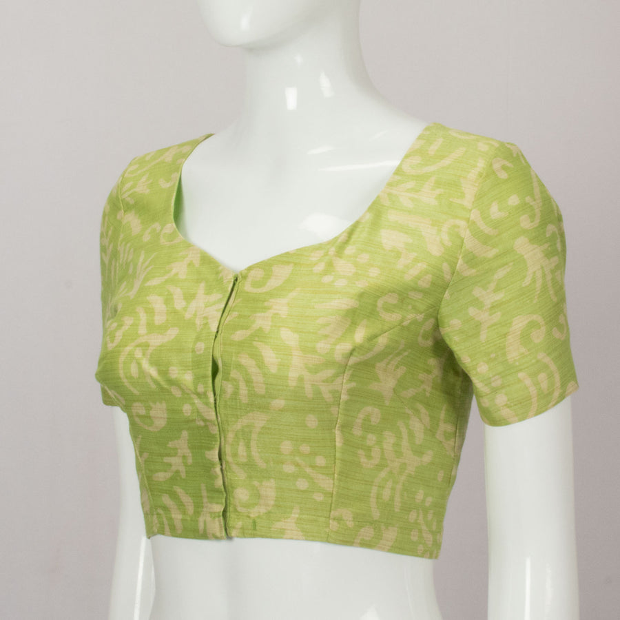 Green Tussar Silk Blouse - Avishya