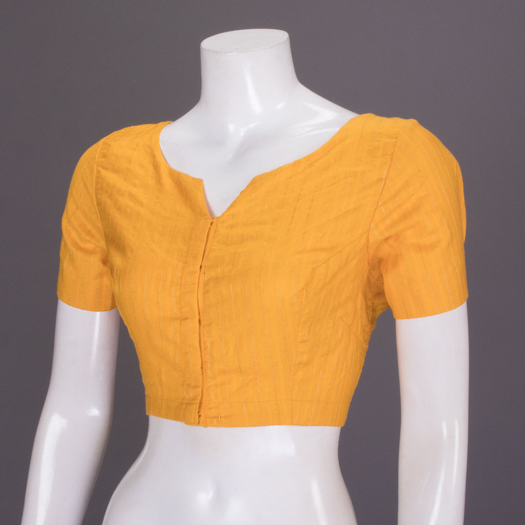 Yellow Handcrafted Tussar cotton Blouse 10064293