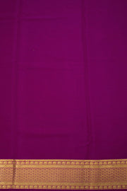 Pacific Blue With Purple Mysore Crepe Silk Saree 10076657