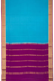 Pacific Blue With Purple Mysore Crepe Silk Saree 10076657
