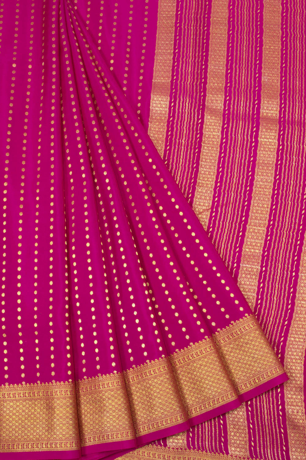 Rani Pink Mysore Crepe Silk Saree - 10064305