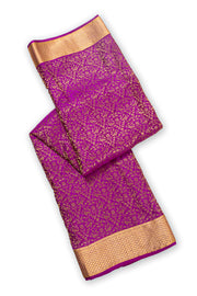 Twilight Violet Mysore Crepe Silk Saree With Brocade Design And Zari Border 10076661