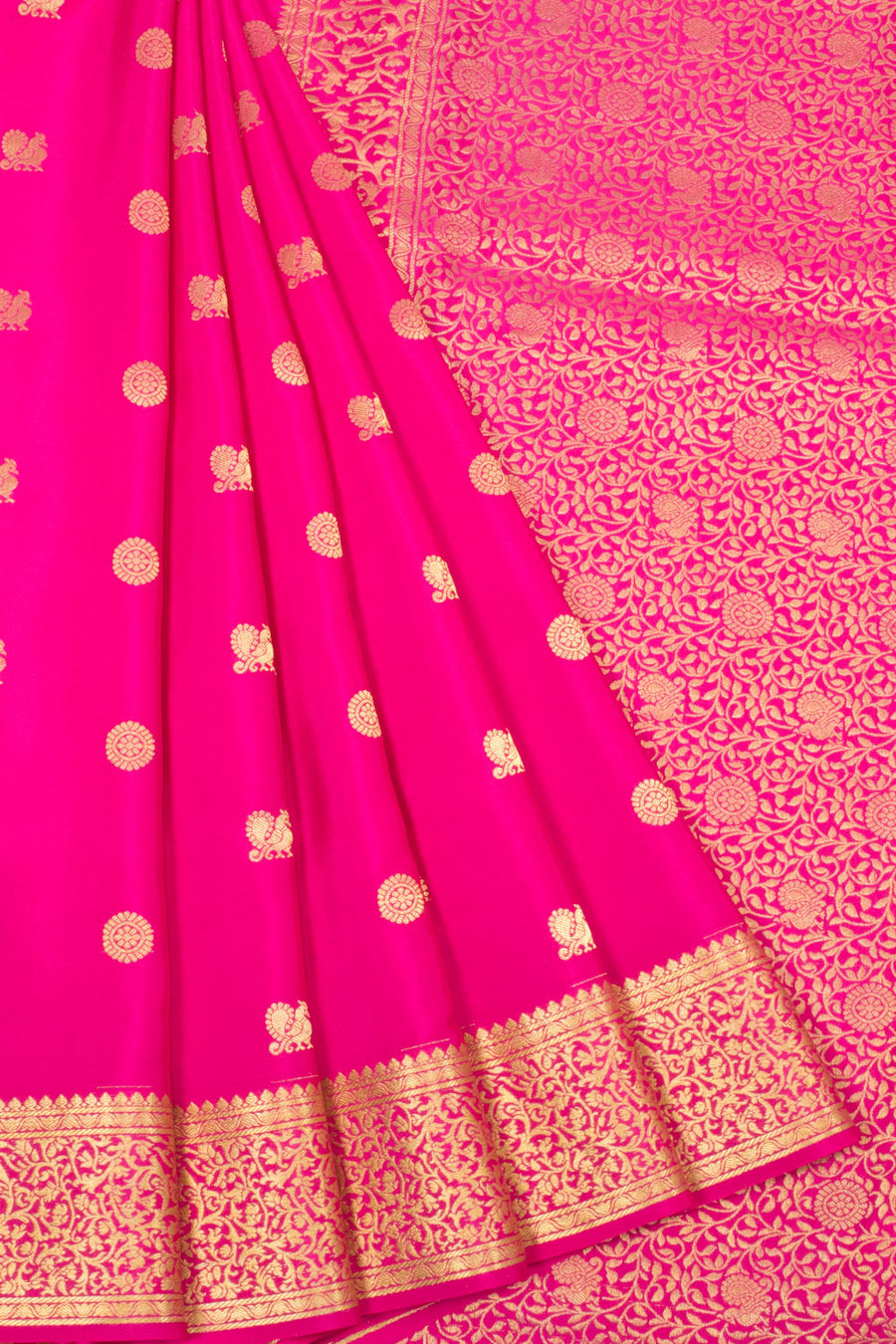 Pink Mysore Crepe Silk Saree 10064332