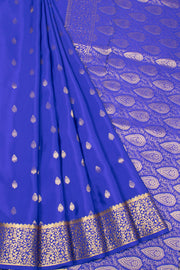 Blue  Mysore Crepe Silk Saree 10064333