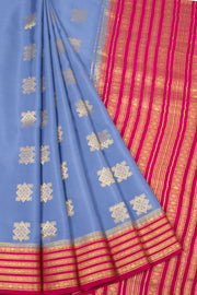 Blue Mysore Crepe Silk Saree 10064334