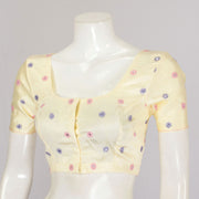 Yellow Chikankari Embroidered Silk Blouse - Avishya