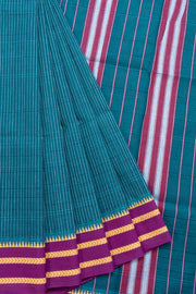 Blue Handloom Narayanpet Cotton Saree Without Blouse 10064391