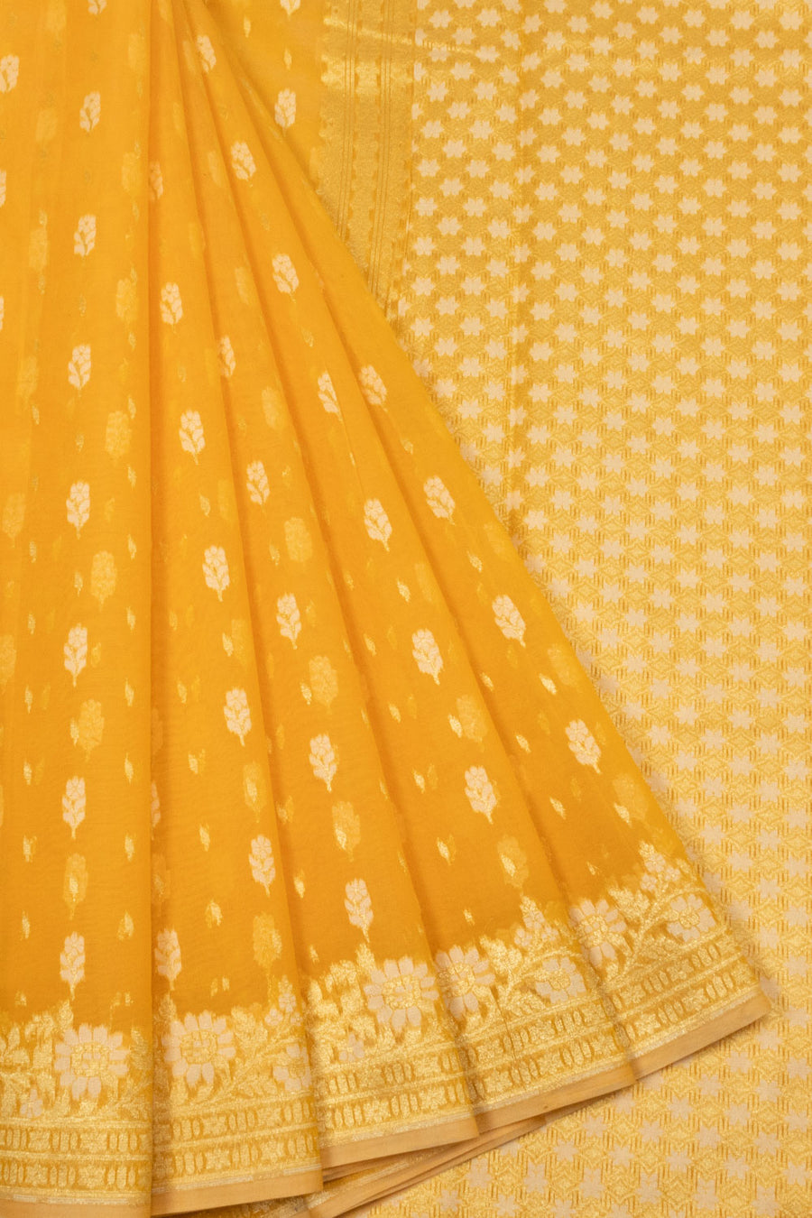 Orange Handloom Banarasi Cotton Saree - Avishya