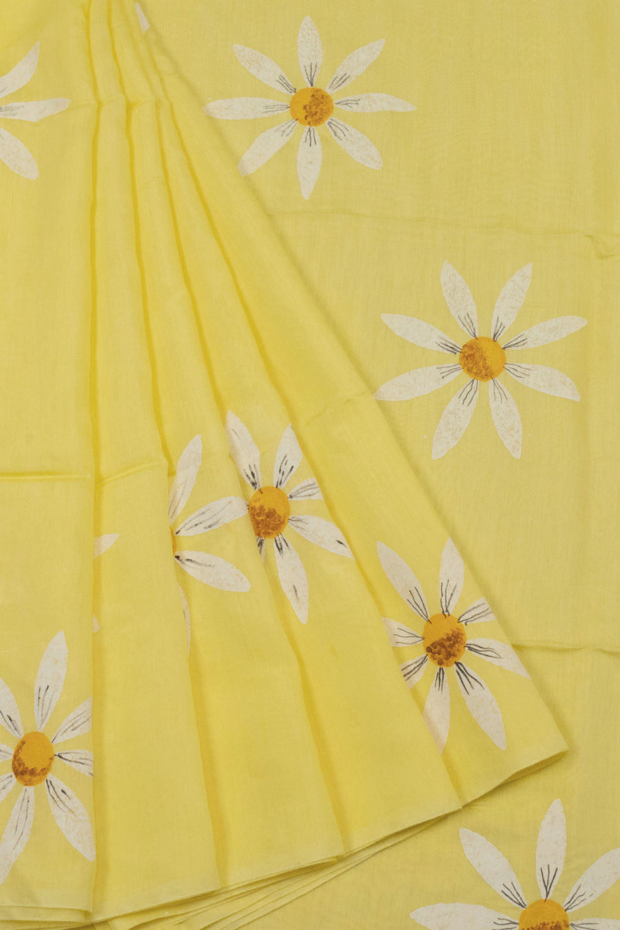 Yellow Organza Silk Cotton Saree - Avishya