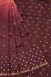 Peach Handwoven Chanderi Silk Cotton Saree - Avishya