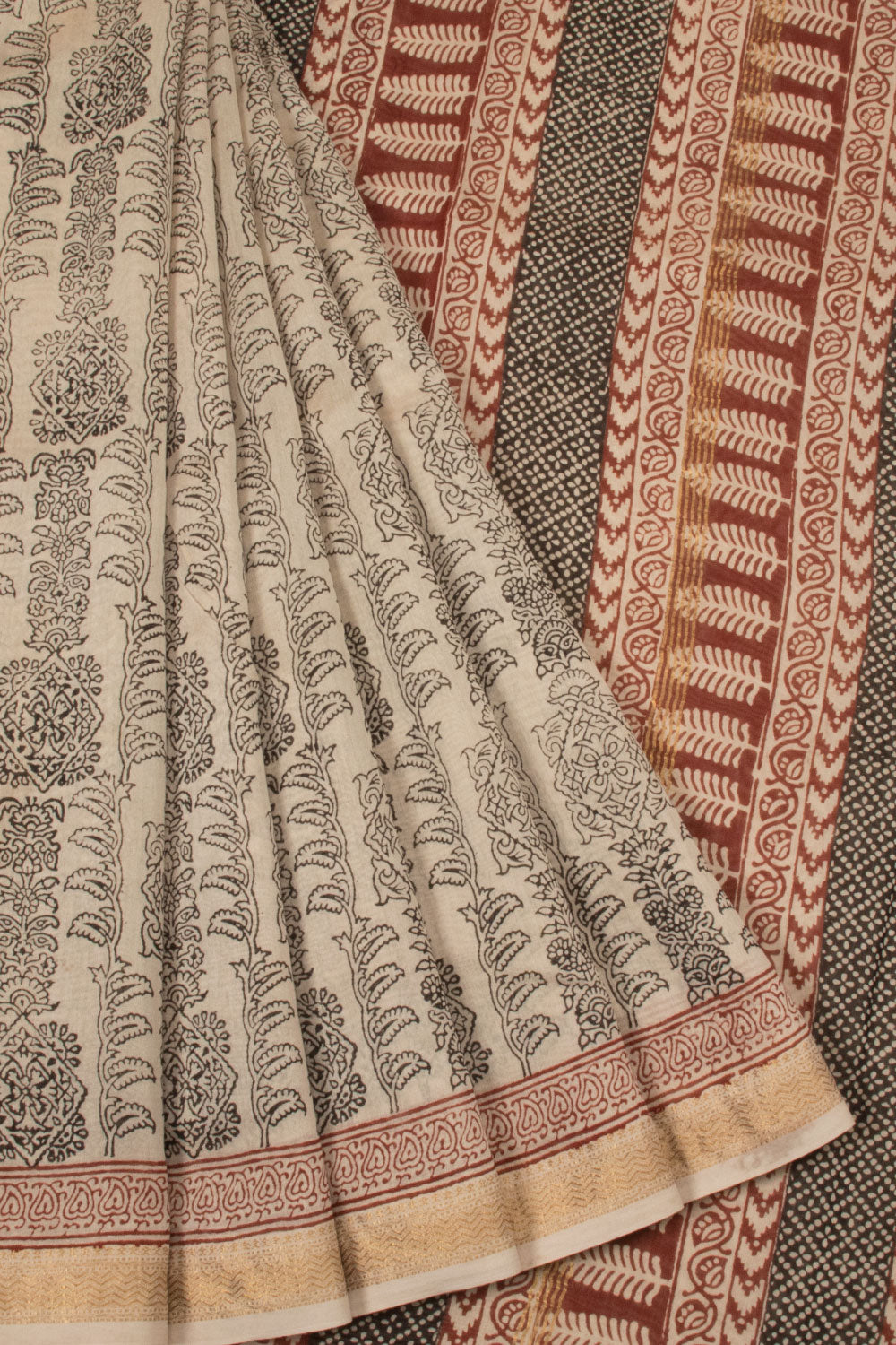 Grey Bagh Printed Silk Cotton Saree - Avishya