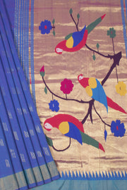 Deep Purple Handloom Paithani Cotton Saree 10064573