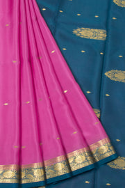 Cotton Candy Pink Mysore Crepe Silk Saree 10064637