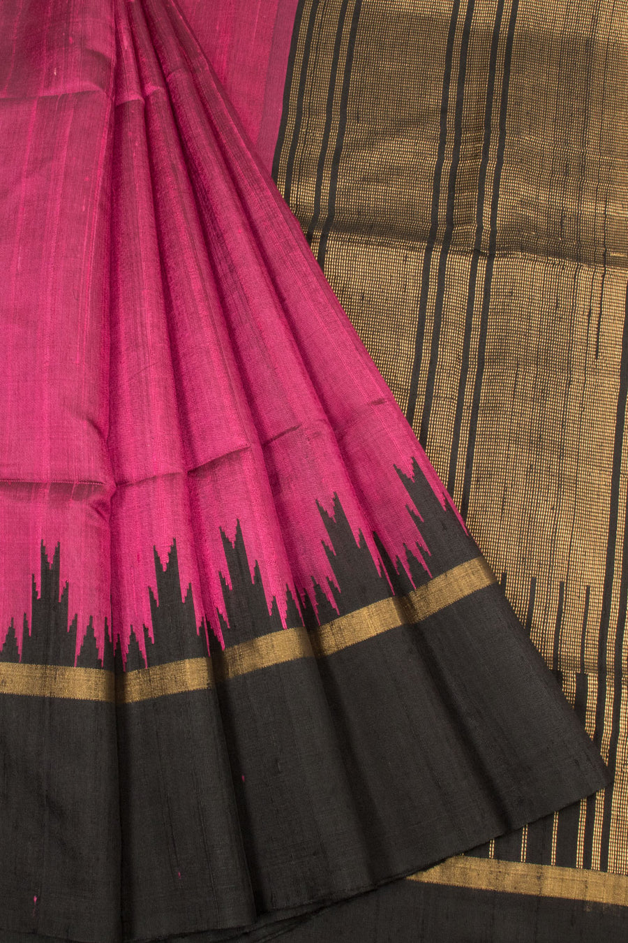 Pink Handloom Raw Silk Saree - Avishya