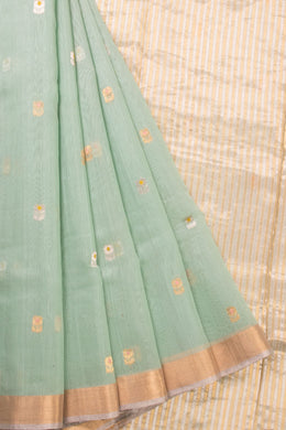 Pastel Green Handloom Chanderi Saree 10064653
