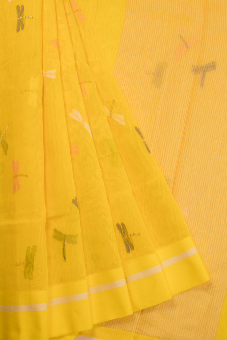 Yellow Handloom Chanderi Silk Cotton Saree - Avishya