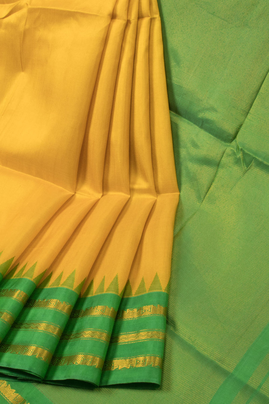 Yellow Handloom Gadwal Kuttu Silk Saree - Avishya