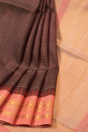 Brown Handloom Gadwal Kuttu Silk Saree - Avishya
