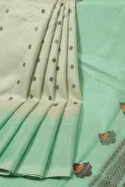 Grey Handloom Gadwal Kuttu Silk Saree - Avishya