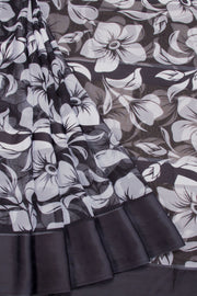 Black and White Printed Organza Saree 10064860 - Avishya