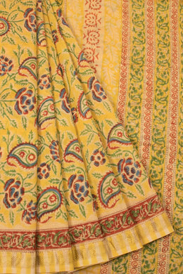 Yellow Anokhi Hand Block Printed Saree - Avishya