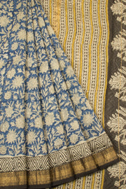Blue Anokhi Hand Block Printed Saree - Avishya