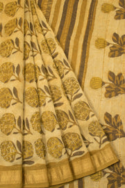 Cream Anokhi Hand Block Printed Saree - Avishya