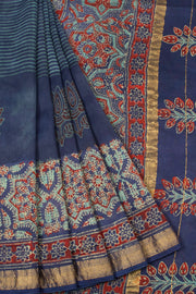 Blue Anokhi Hand Block Printed Saree - Avishya