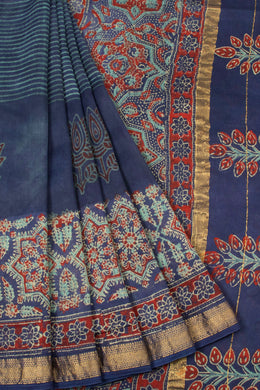 Blue Anokhi Hand Block Printed Saree - Avishya
