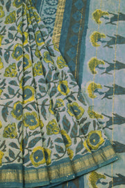 Blue Anokhi Hand Block Printed Saree - Avishya