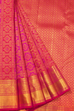 Dual Tone Pink Bridal Kanjivaram Silk Saree - Avishya