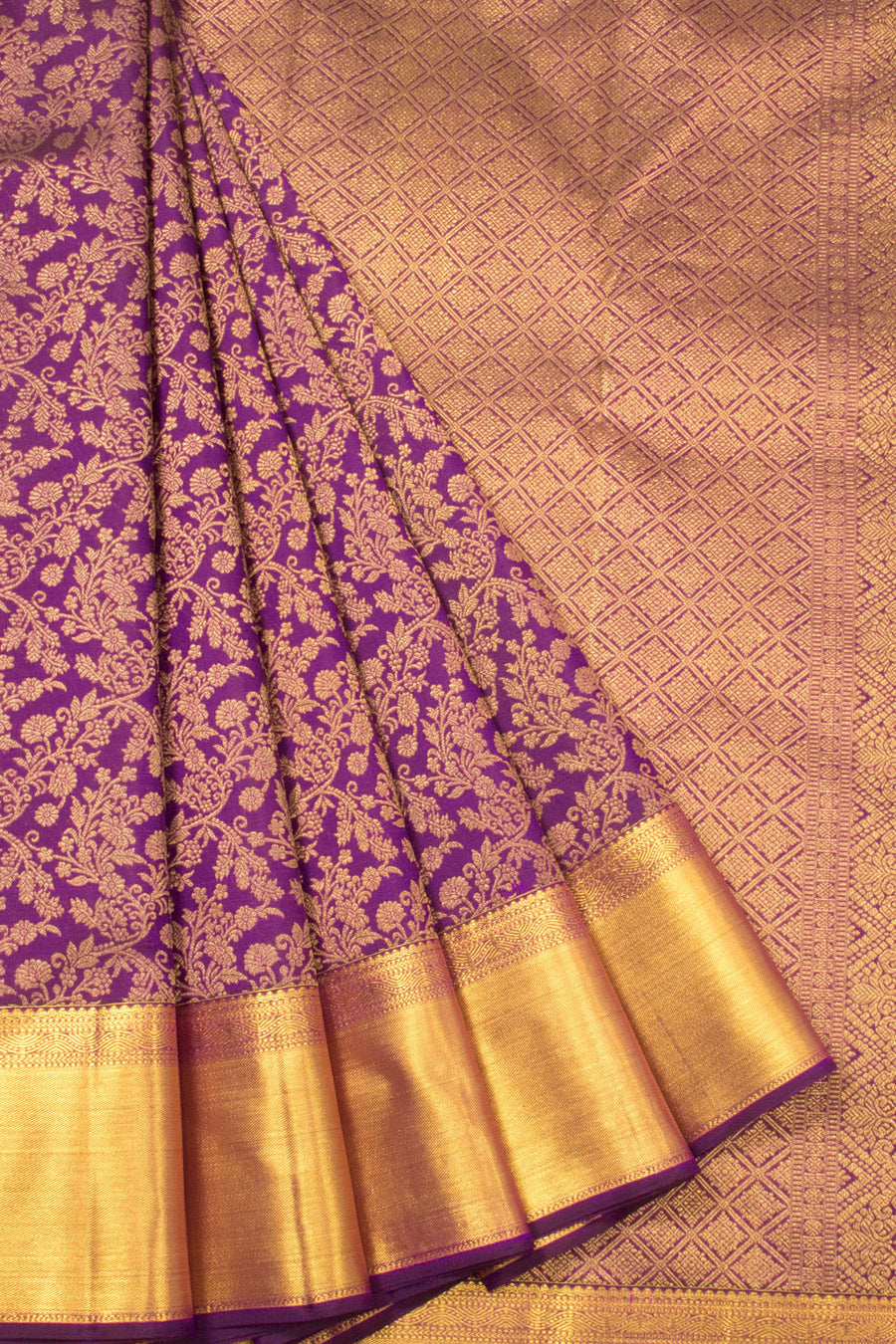 Purple Bridal Kanjivaram Silk Saree  - Avishya