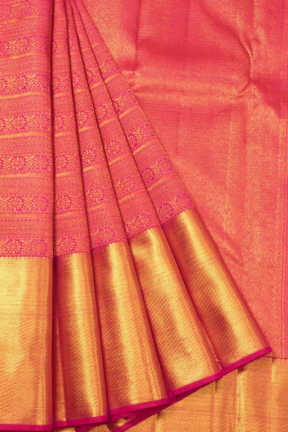 Fushcia Pink Bridal Kanjivaram Silk Saree - Avishya