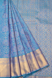 Steel Blue Bridal Kanjivaram Silk Saree 10064982