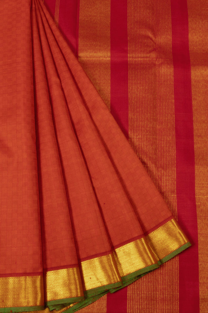 Red Handloom Kanjivaram Silk Saree 10065038