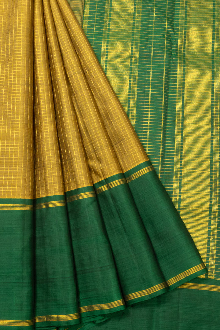 Olive Green Handloom Kanjivaram Silk Saree  10065047