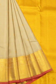 Cream Handloom Kanjivaram Silk Saree 10065050